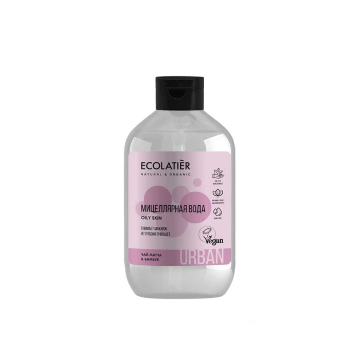 Ecolatier Urban Матча шайы мен бамбук 400 мл макияжды жууға арналған мицеллярлы су