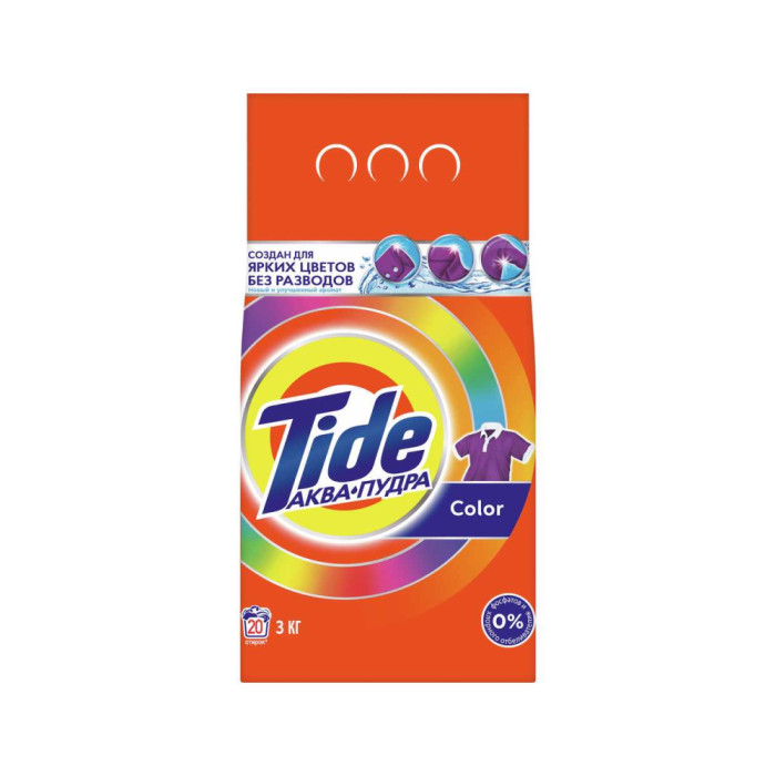 Порошок для стирки Tide Аквапудра Color автомат 3 кг