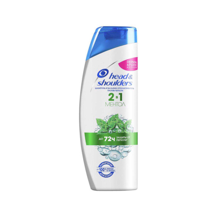 Шампунь және бальзам-ополаскиватель 2в1 Head&Shoulders Ментол Қарапайым шаш түсуіне қарсы 400 мл