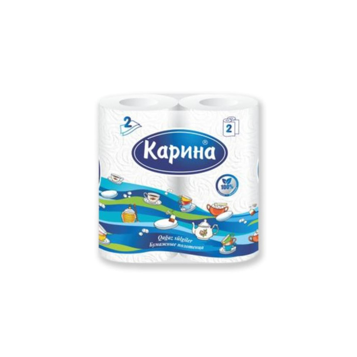 Қағаз сүлгілері Карина ақ 2 қабат 2 рулон
