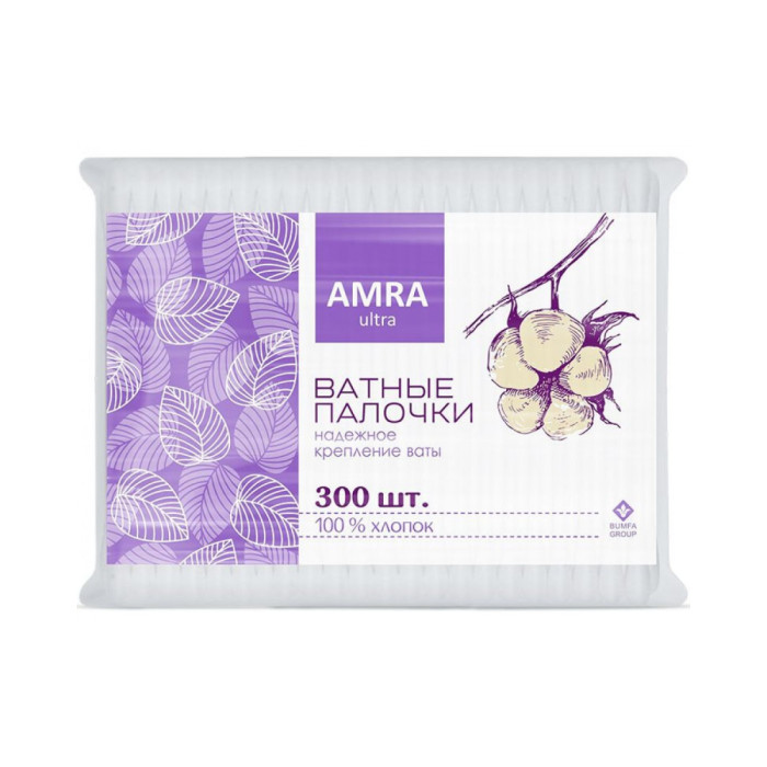 Amra 300 дана пак мақта таяқшалары