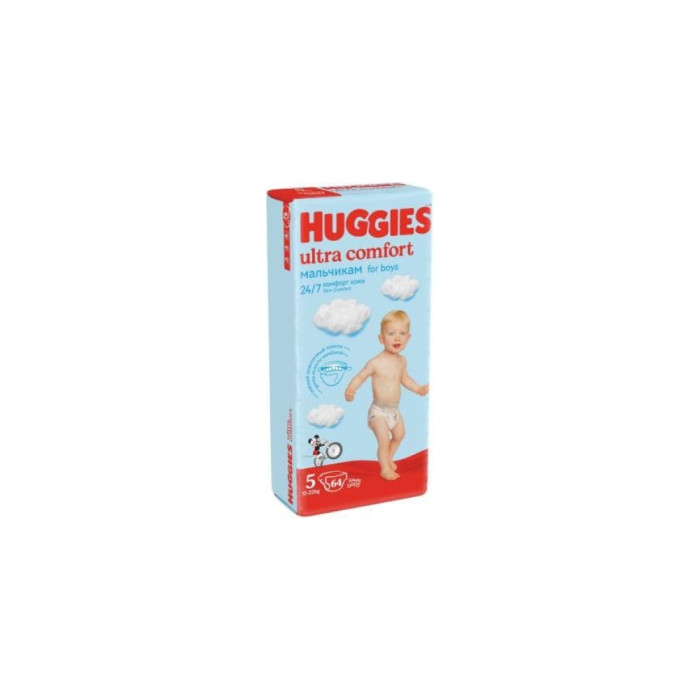 Huggies Ultra Comfort Giga жөргектері ұлдарға 5 (12-22кг) 64 дана