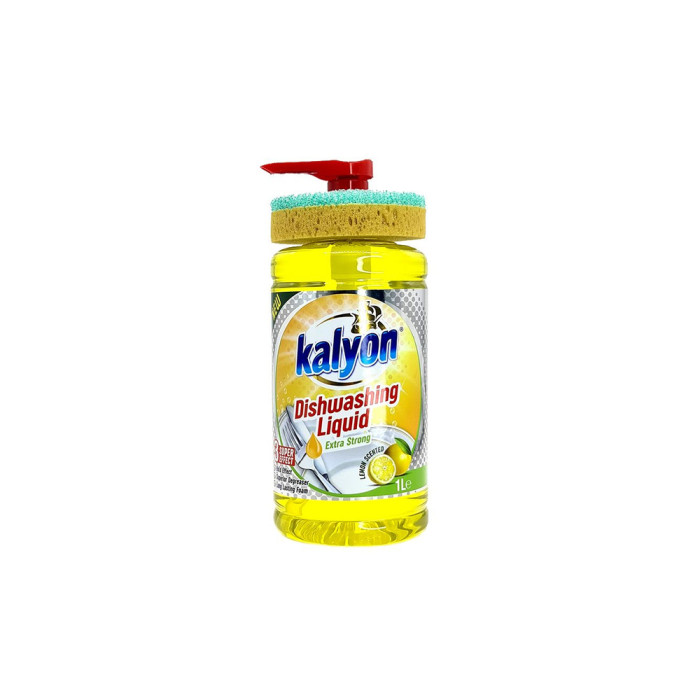 Средство для мытья посуды Kaylon Extra Strong Lemon лимон с губкой 1 л