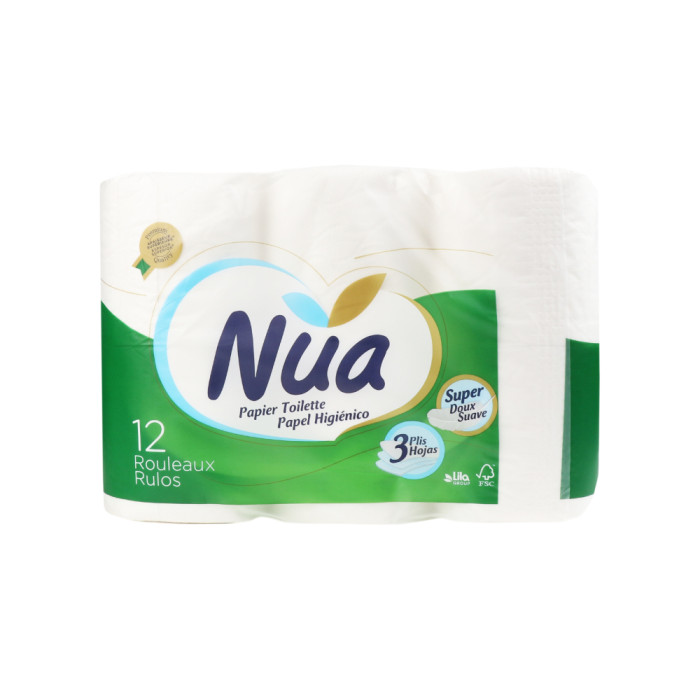 Nua 3 қабатты 12 рулондық дәретхана қағазы