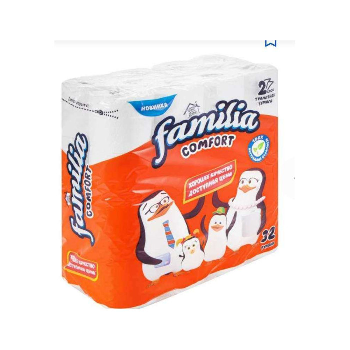 Туалет қағазы Familia Comfort 2 қабат 32 рулон
