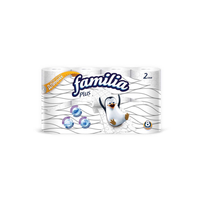 Туалет қағазы Familia Plus White 2 қабат 8 дана