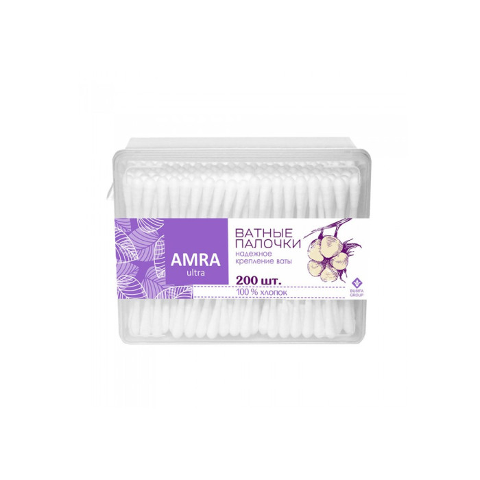 Amra 200 дана пак мақта таяқшалары