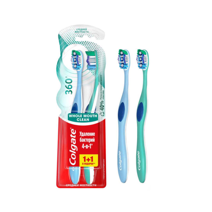 Colgate 360 Тіс щеткасы Супертазалық бүкіл ауыз қуысы үшін көпфункционалды антибактериалды