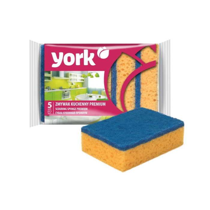Губка для посуды York 5шт премиюм