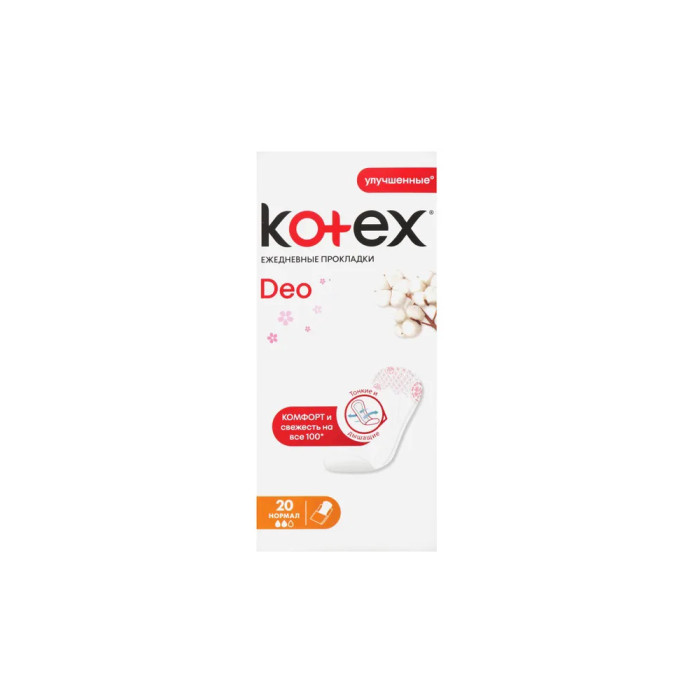 Kotex күнделікті төсемдер Deo нормал № 20 шт