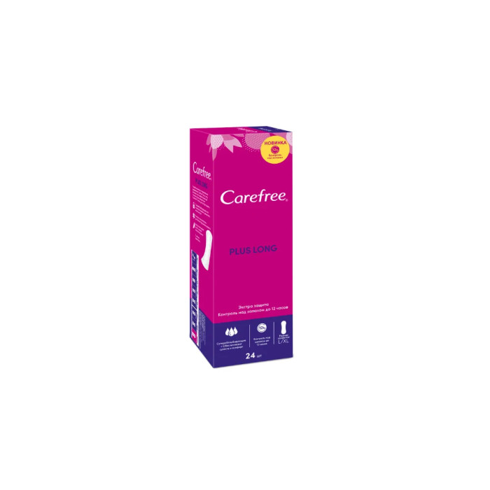 Carefree плюс ұзын гигиеналық төсеніштер 24 шт