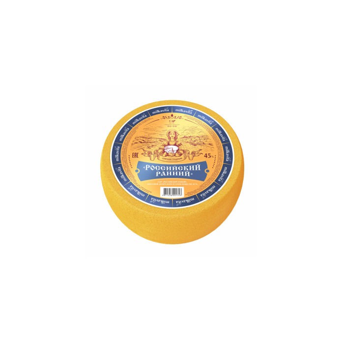 4811256001743 сыр CHEESE RUSSIAN YOUNG 45% 6kg MiLKAViTA