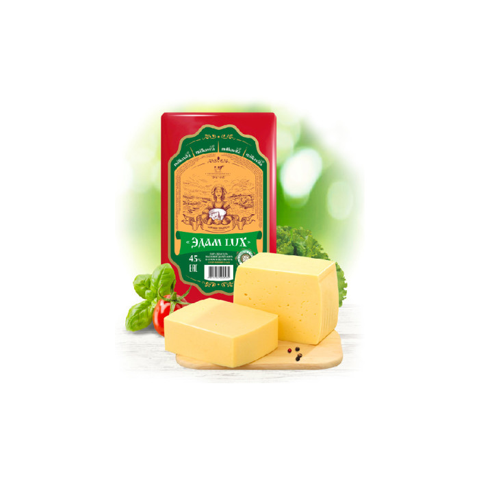 4811256002535 сыр CHEESE EDAM LUX 45% MILKAVITA 1*6