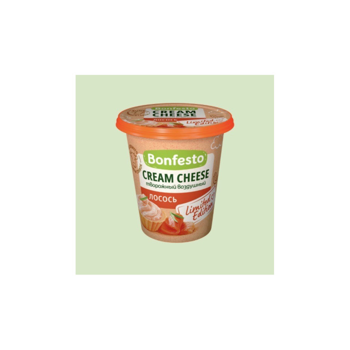 4810898003481 Нежный сыр 125g CREAM CHEESE SALMON 65% Bonfesto 125g*8