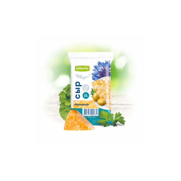 4811256005734 сыр CHEESE MRAMORNiY 45% MILKAVITA 180g*12