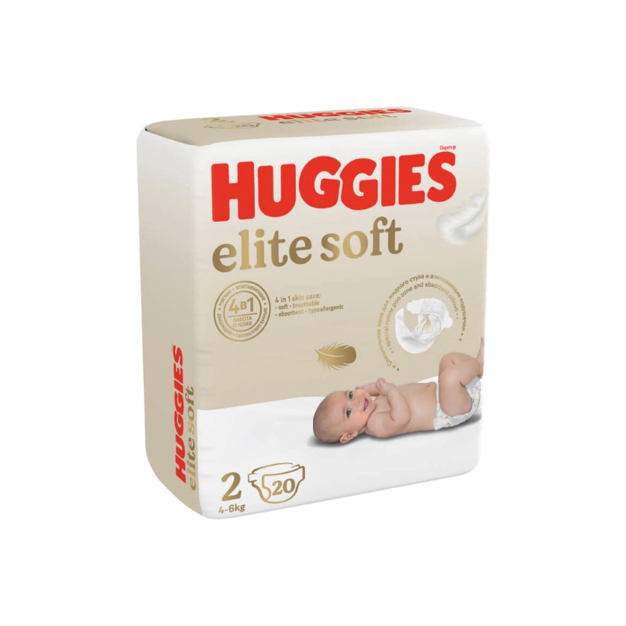 Pañales Huggies Elite Soft 2 Conv (4-6 kg) 20 uds