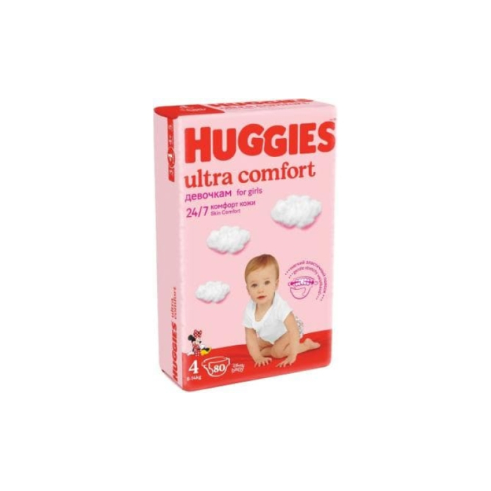 Pañales Huggies Ultra Comfort Giga para niñas 4 (8-14kg) 80 uds