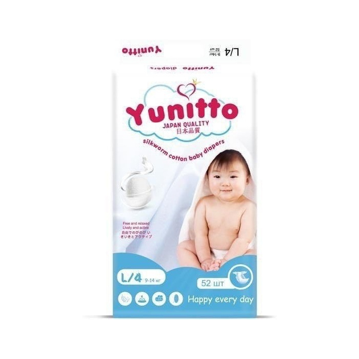 Pañales Yunitto L4 52 uds