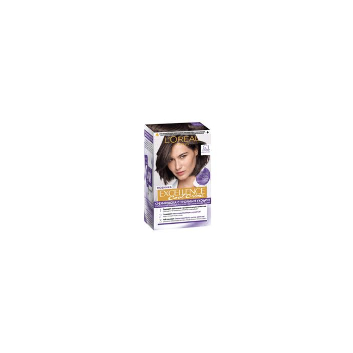 Pintura para el cabello L'Oreal Paris Excellence Cool Creme 5.11 Ultra ceniza claro castaño