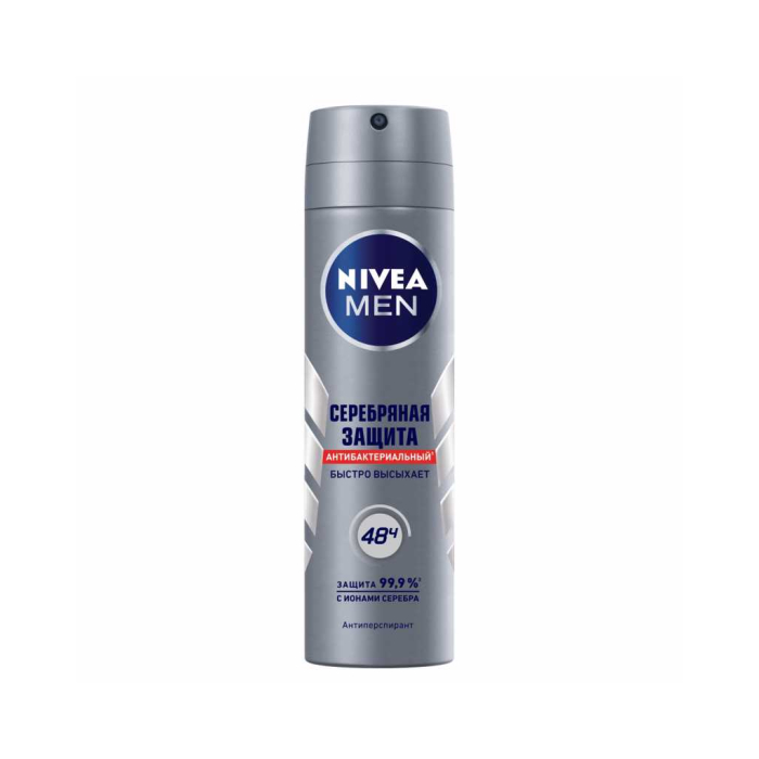 Desodorante-antitranspirante Nivea Men protección plateada 150 ml spray
