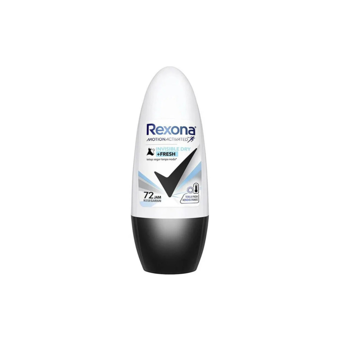 Antitranspirante Rexona Women Invisible en ropa negra y blanca 45 ml roll-on