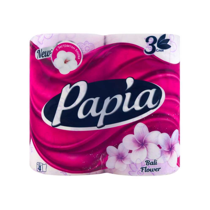 Toilet paper Papia Bali Flower 3 layers 4 pcs