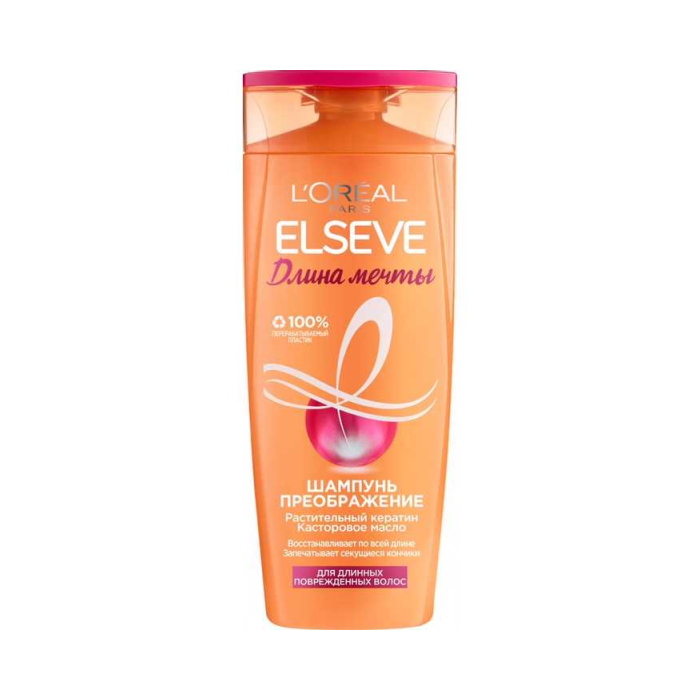 Champú para el cabello L'Oreal Paris Elseve longitud de sueños para cabello largo dañado con queratina 250 ml
