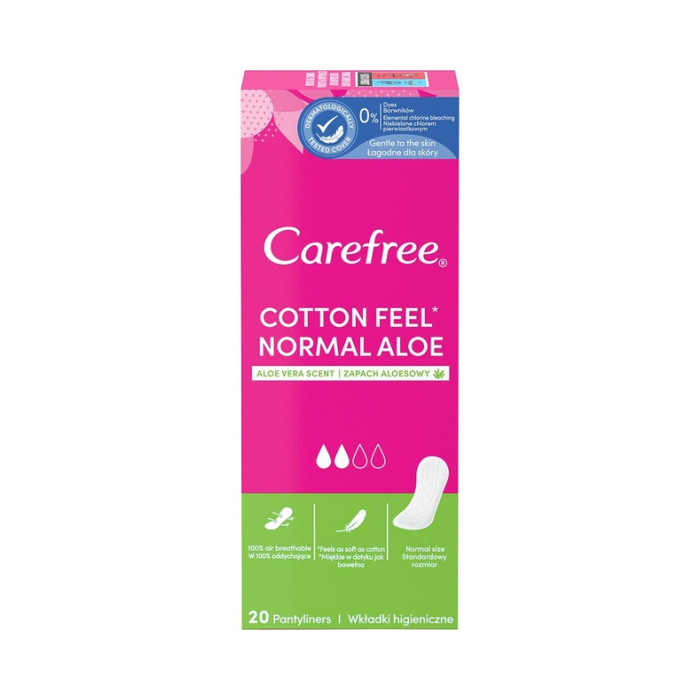 Compresas diarias Carefree Normal con aloe vera 20 uds