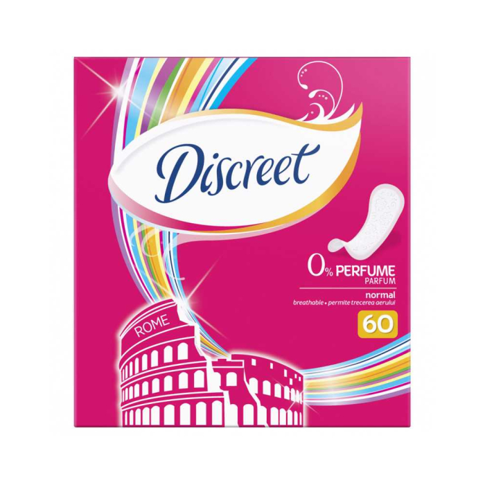 Compresas diarias Discreet Normal perfume 0% 60 uds