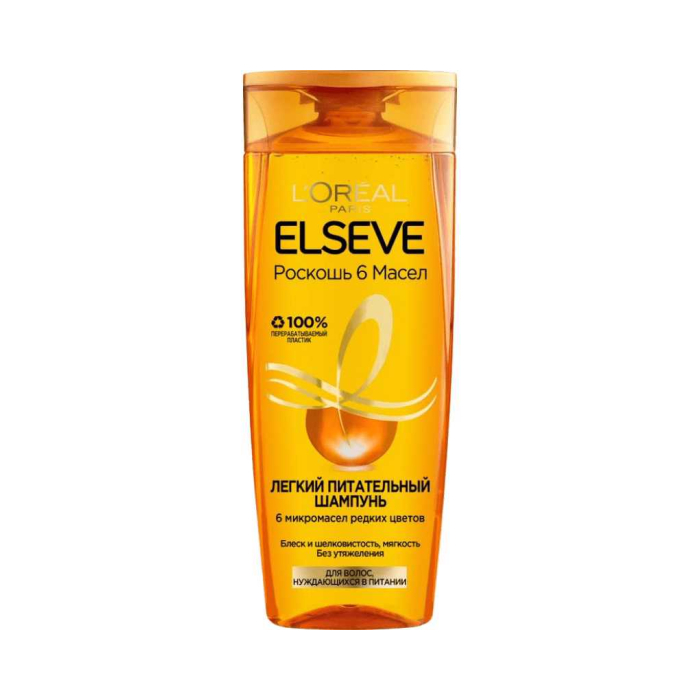 Champú Elseve lujo 6 aceites con aceites de marula y camelia 400 ml