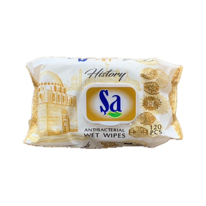 Салфеткаҳои намии Sa History зиддибактериалӣ 120 дона