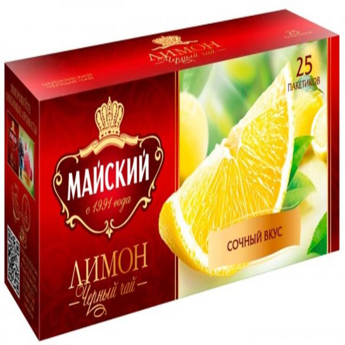 Чай черный Майский Лимон 37,5гр
