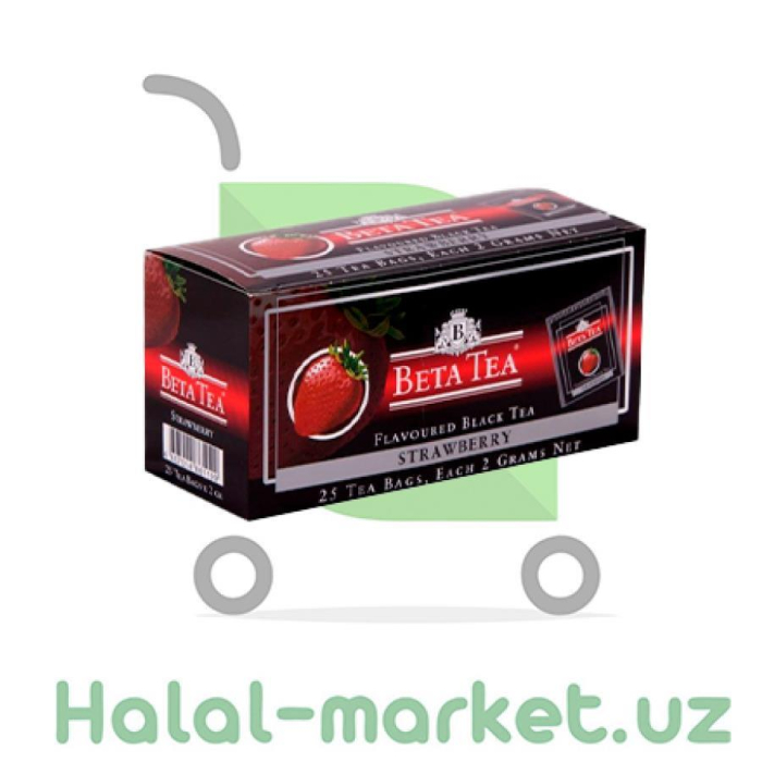 Чай черный BETA TEA Клубника 25+5пак