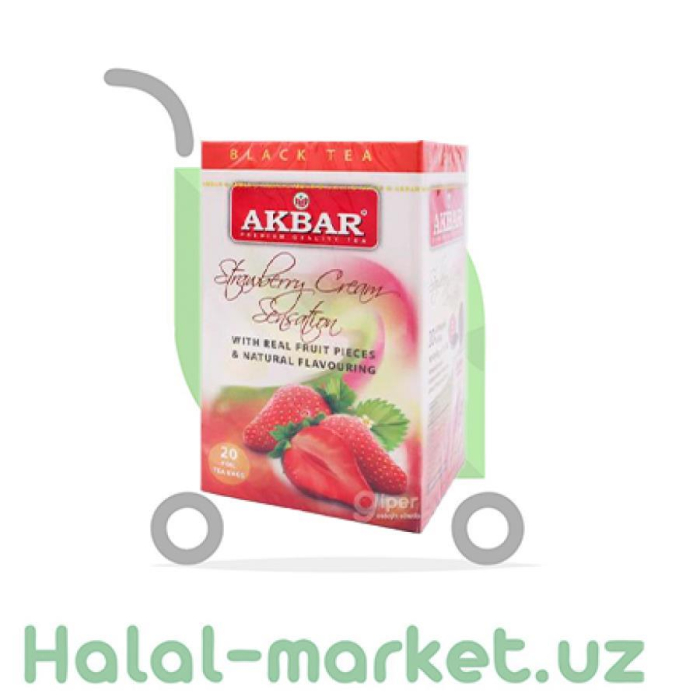 Чай черный AKBAR Strawberry Cream Sensation 20ПАК