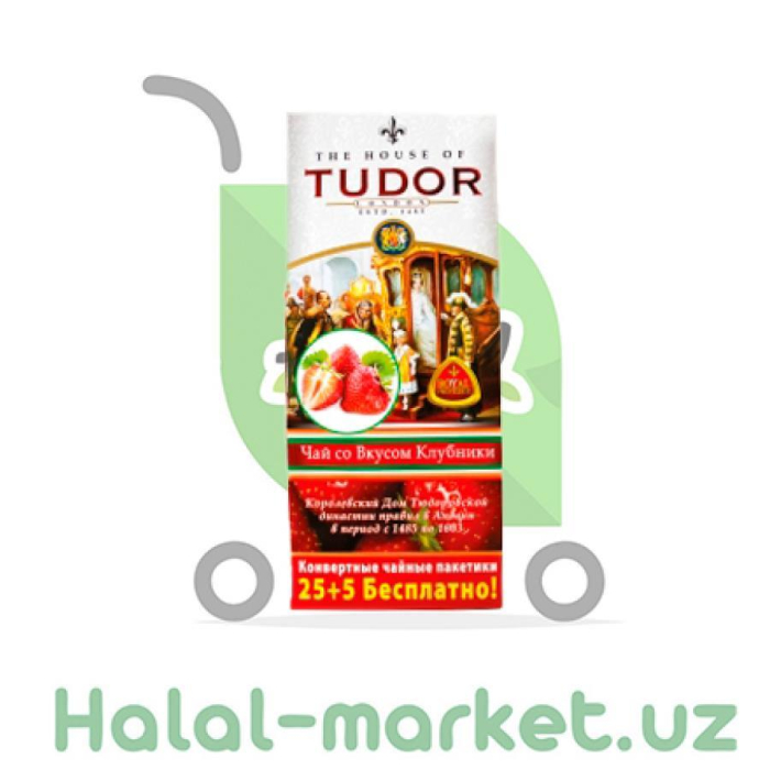 Чай чёрный TUDOR Клубника 25+5 bags