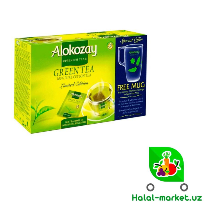 Чай зеленый ALOKOZAY Green Tea 100пак