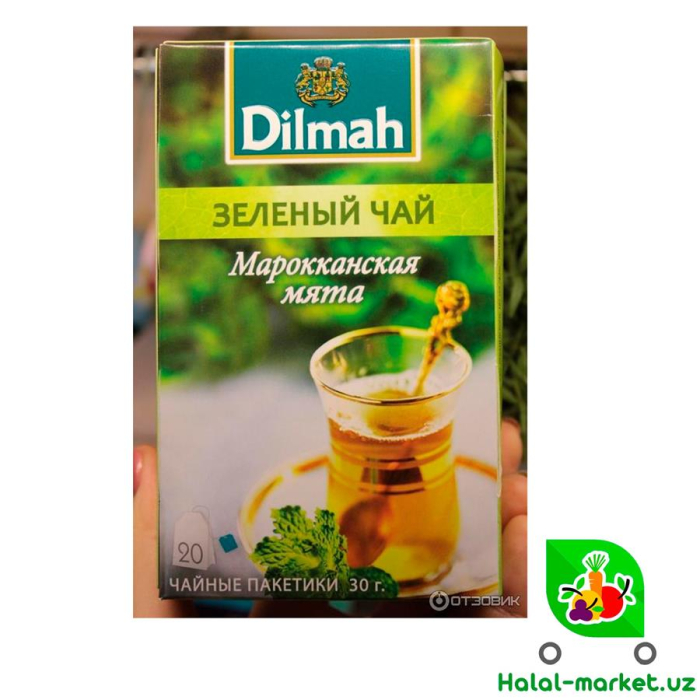 Dilmah Зелёный чай в пакетиках с мароканской мятой 20шт
