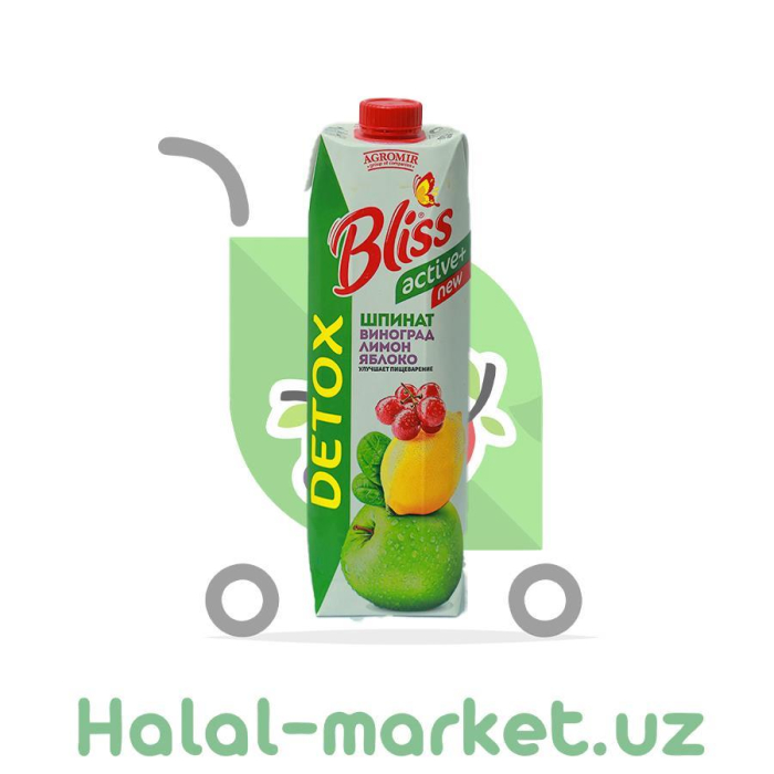 Сок BLISS DETOX Шпинат,Виноград,Лимон,Яблоко 1л
