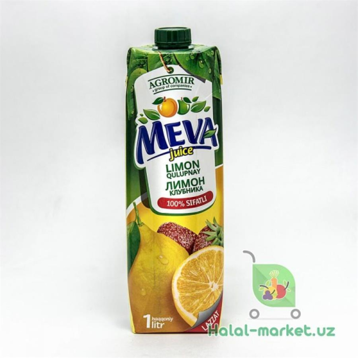 Сок MEVA JUICE Лимон Клубника 1л