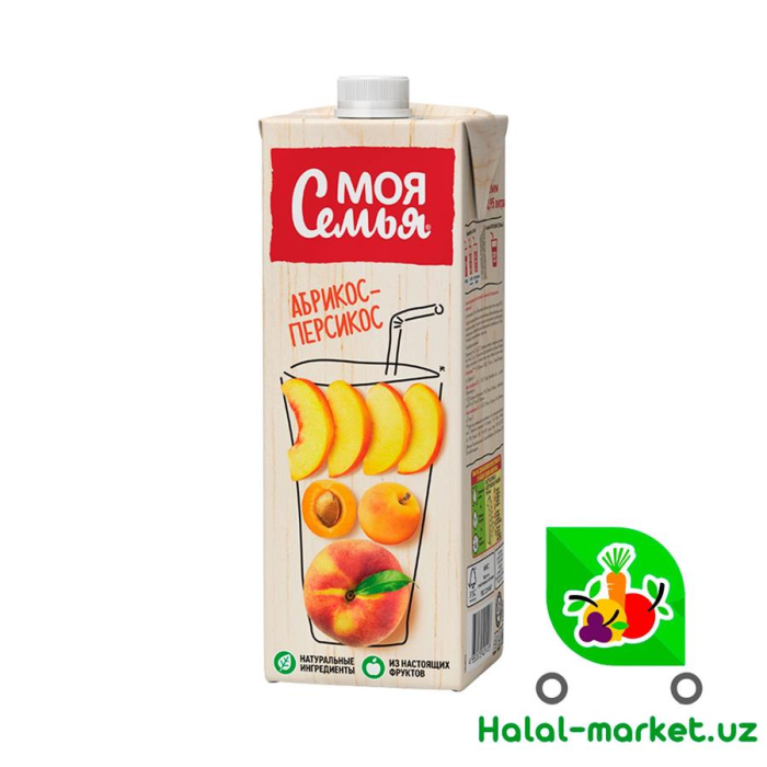 Сок Моя Семья Яблоко-Персик-Абрикос 0,95л