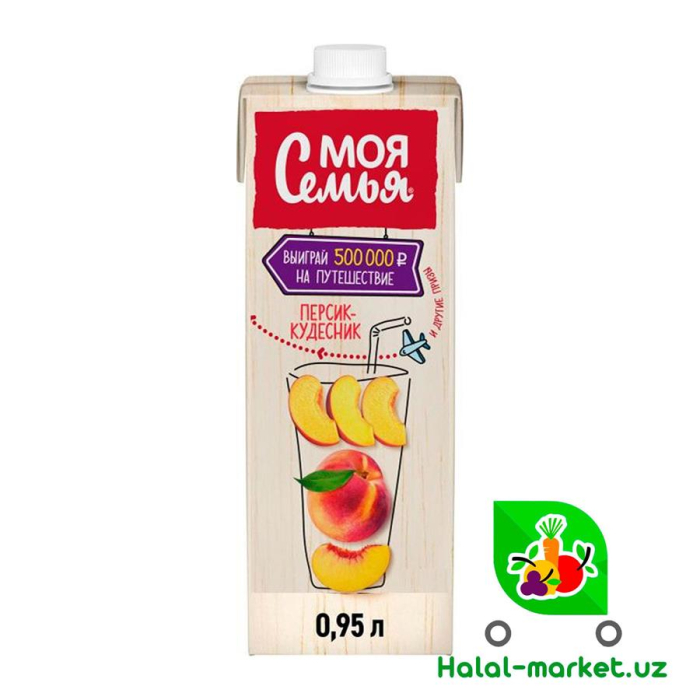 Сок Моя Семья Персик-Кудесник 0,95л