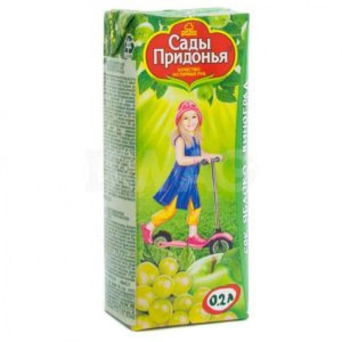 Сок САДЫ ПРИДОНЬЯ Яблоко-виноград 0,2л