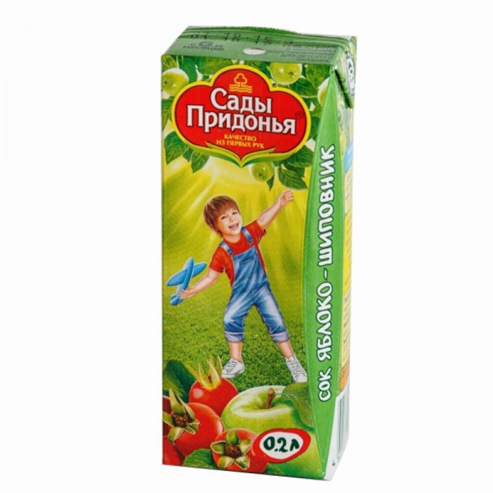 Сок САДЫ ПРИДОНЬЯ Яблоко-шиповник 0,2л