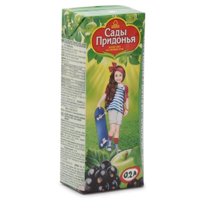 Сок САДЫ ПРИДОНЬЯ Яблоко-чёрная смородина 0,2л