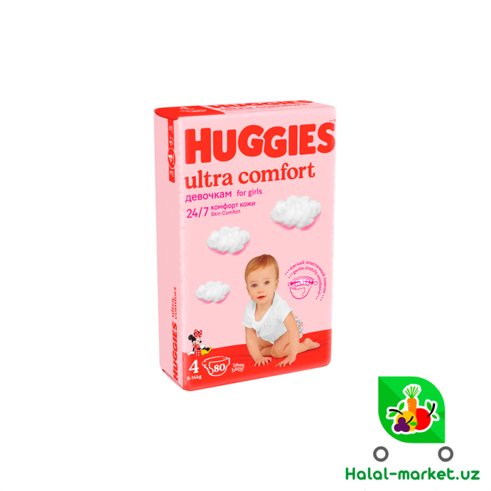 Подгузники HUGGIES UC GIRL (4) 80шт