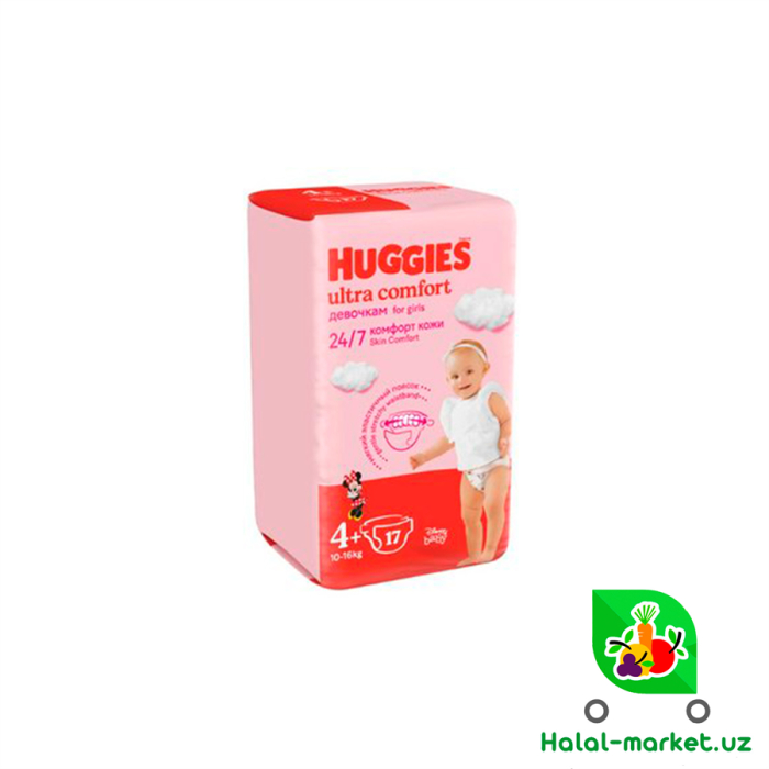Подгузники HUGGIES Girl UC (4+) 17шт