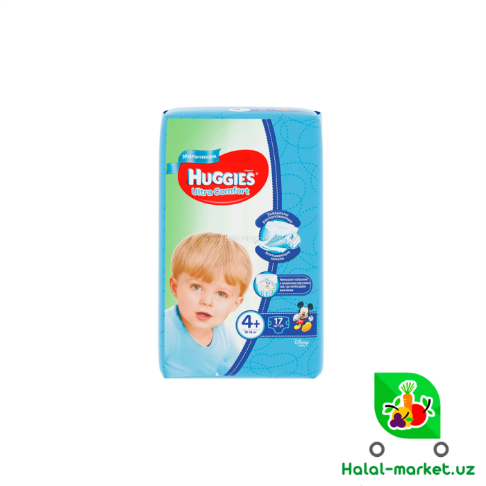 Подгузники HUGGIES Boy UC (4+) 17шт
