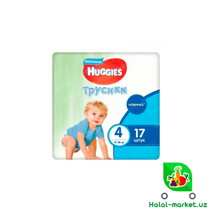 Подгузники HUGGIES PANTS BOY (4) 17шт