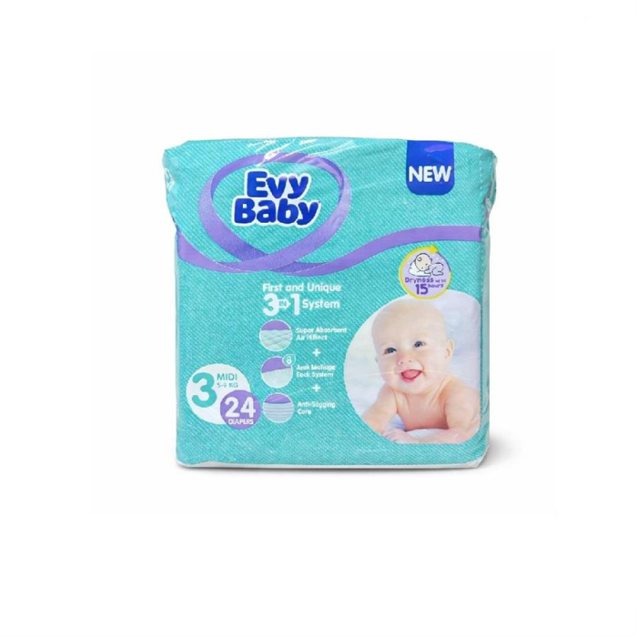 Подгузники EVY BABY 3 MIDI (24шт)