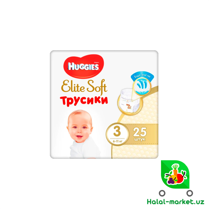 Подгузники HUGGIES ELITE SOFT Трусики (3) 25шт